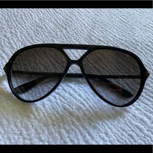 Tom Ford Leopold Aviator Black Sunglasses